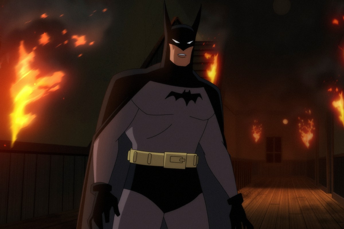 batman em cena da série animada batman: caped crusader