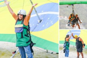 Camila Moura voa de asa delta