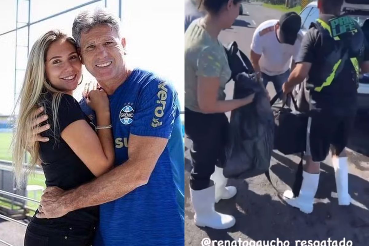 Carol Portaluppi postou vídeo de Renato Gaúcho sendo resgatado