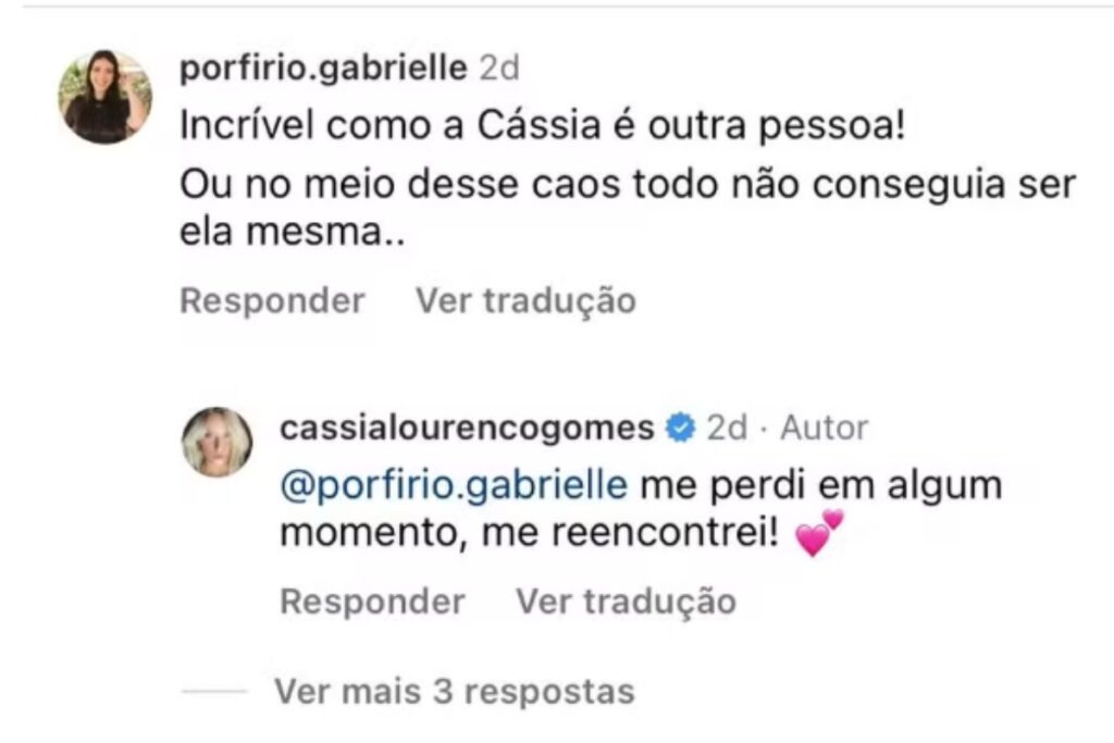 Cássia Lourenço comentando sobre "livramento"