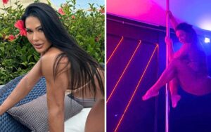 Gracyanne Barbosa mostra suas habilidades em aula de pole dance