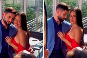 Isabelle e Matteus posam juntos