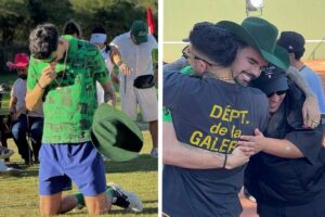 Luan Pereira de joelhos e abraçado a MC Ryan e MC PH