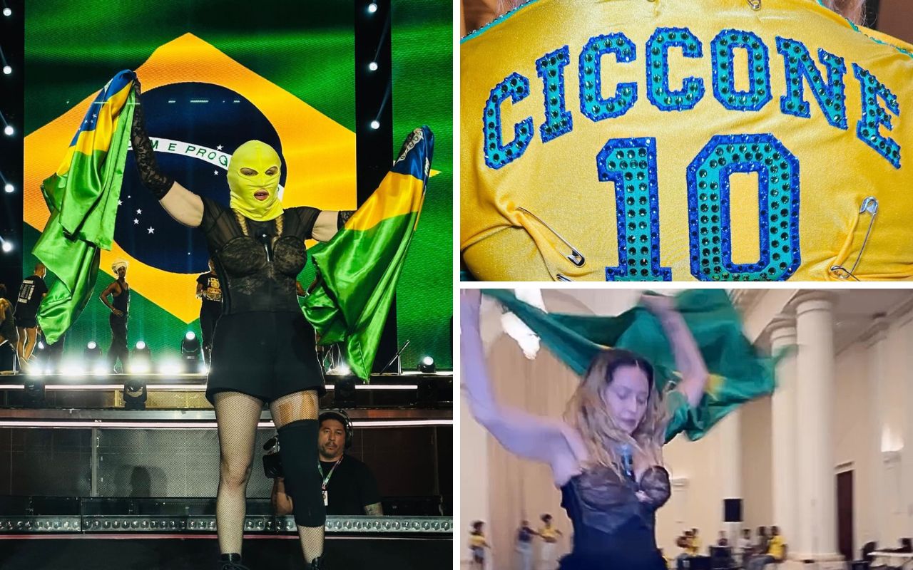 Madonna aparece no hotel dançando com a bandeira do Brasil – Foto: Instagram