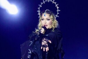 Madonna durante show em Copacabana, no Rio