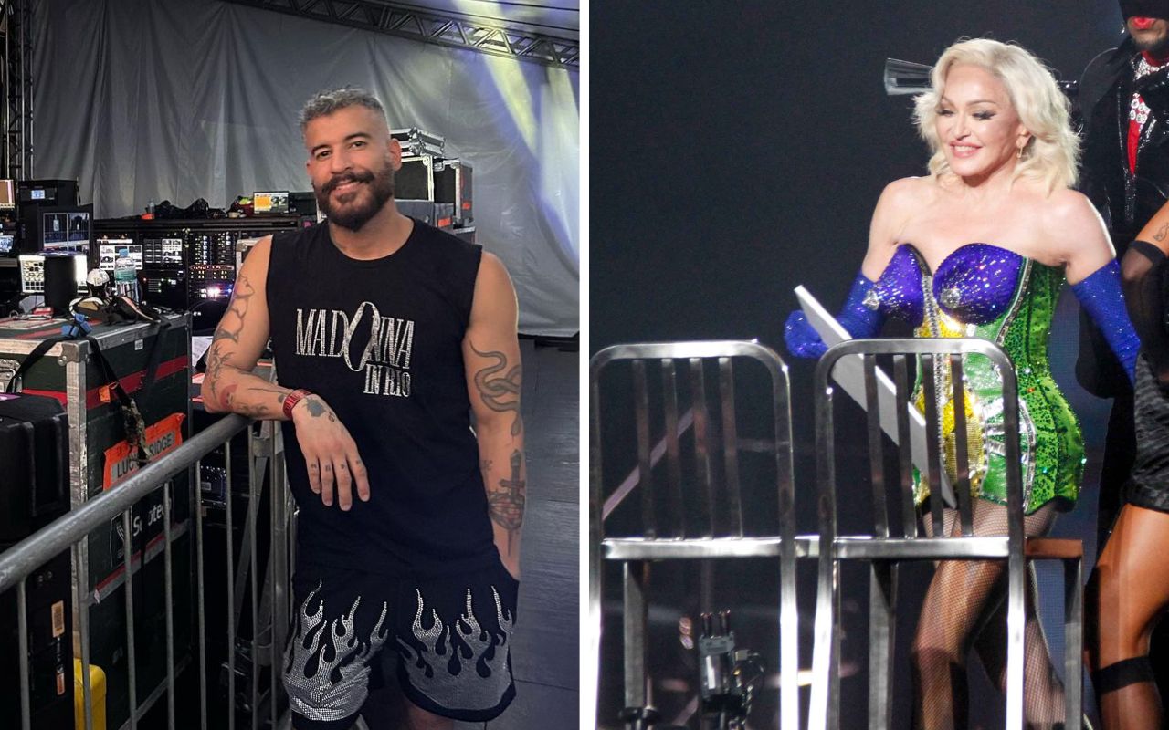 Rafael Arena, artista plástico e DJ e Madonna– Foto: Reprodução Instagram