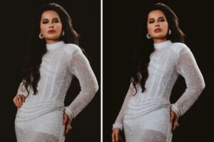 Maraisa de vestido branco