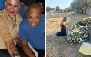 MC May visita túmulo de Anderson Leonardo – Foto: Reprodução Instagram