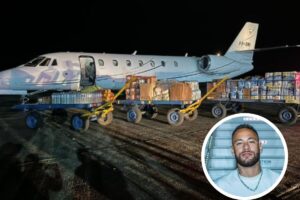 Neymar mostra jatinho carregado de doações