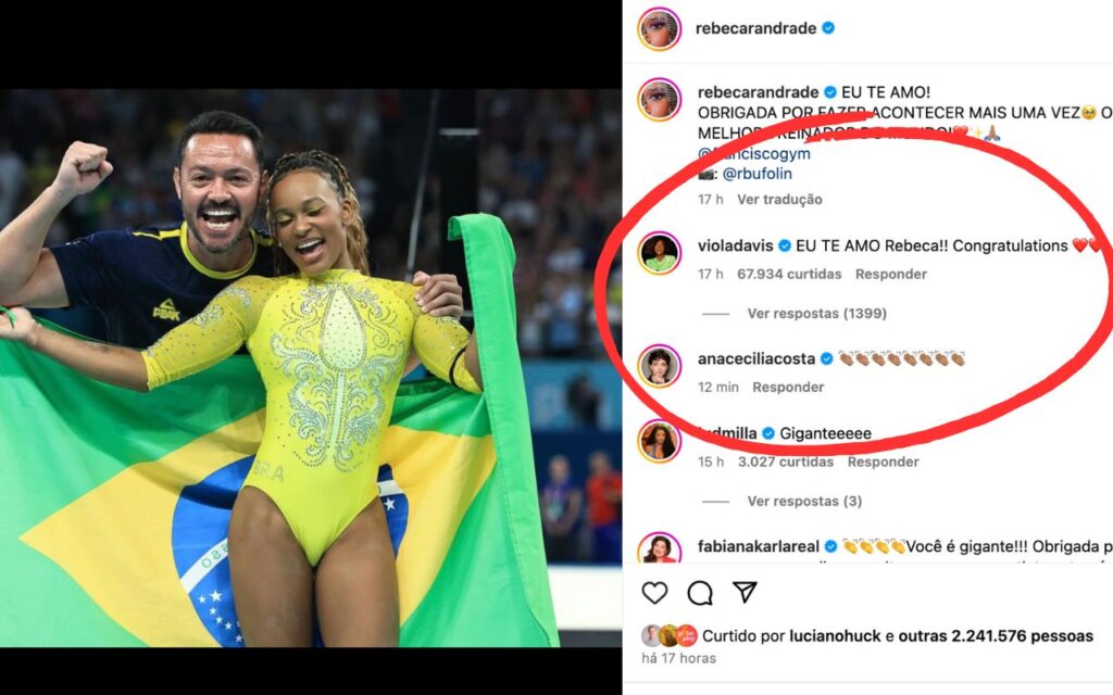 Post Rebeca Andrade e Técnico