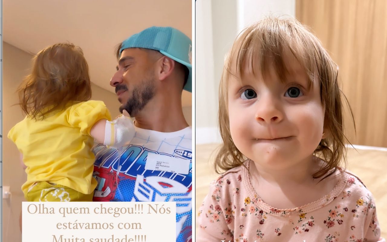 Filha de Julio Rocha Karoline Kleine recebe alta após internação por pneumonia