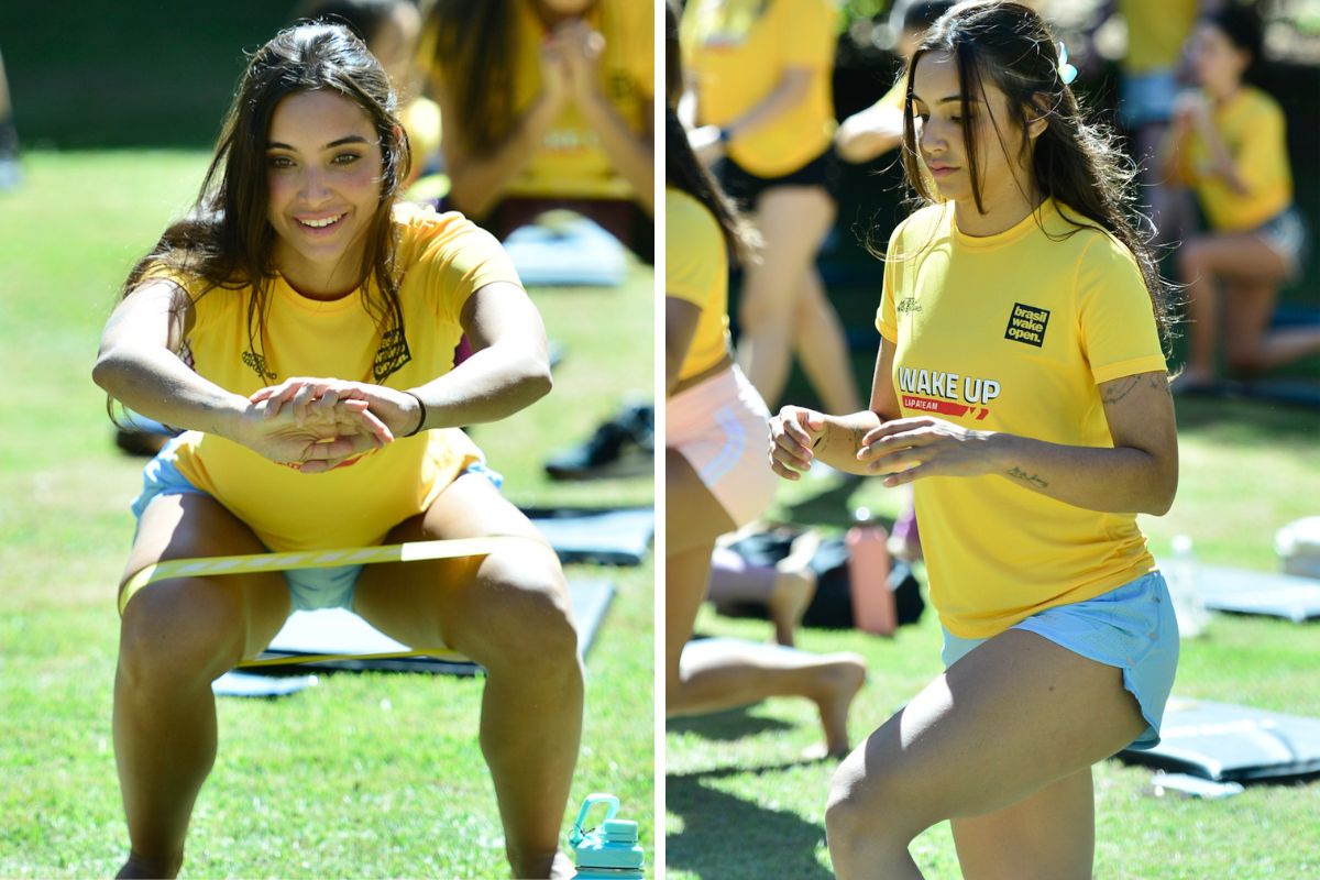 Vanessa Lopes durante treino ao ar livre