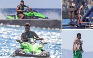 Vini Jr. curte o mar de Ibiza em grande estilo