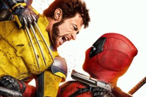 wolverine e deadpool brigando em pôster do filme