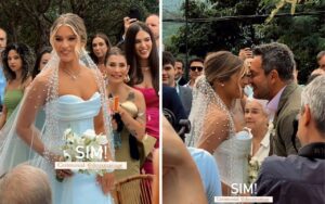 Isabella Santoni e Henrique Blecher se casam em cerimônia realizada na casa do casal