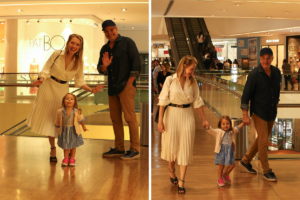 Edson Celulari e família no shopping