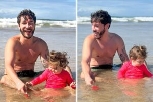 Eliezer e Lua na praia