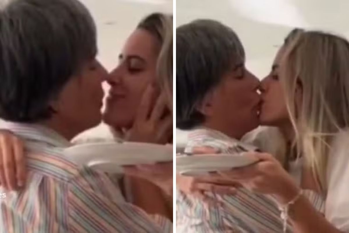 Gloria Pires beija a filha