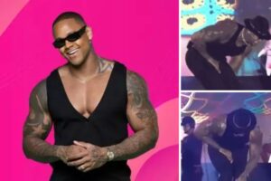 Leo Santana atingido por telefone