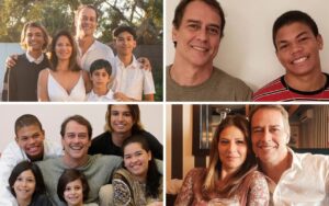 Marcello Antony, sua mulher Carolina e seus filhos