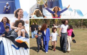Aline Wirley e Igor Rickli com os três filhos — Foto: Lucas Ramos/ Brazil News