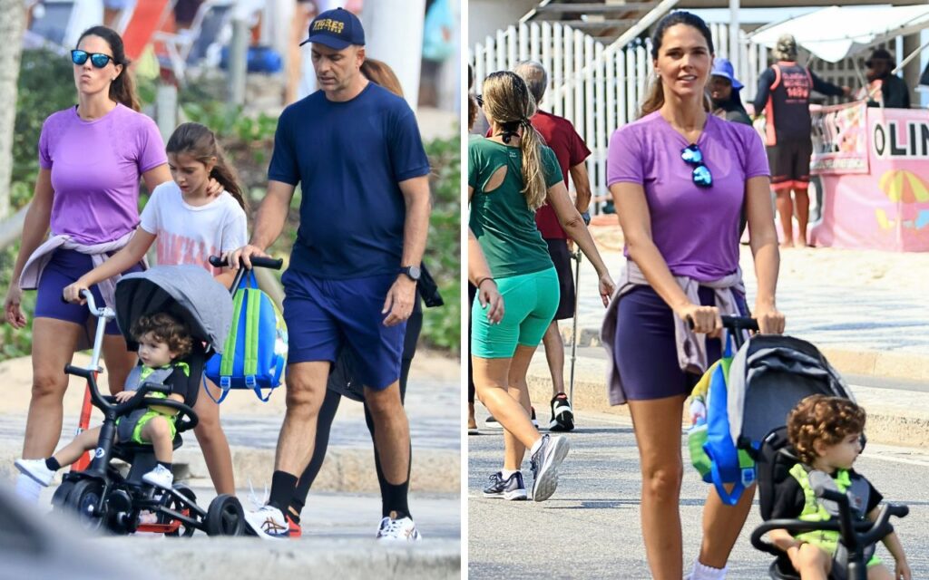 Daniella Sarahyba curte dia ensolarado com a família no Rio