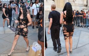 Filha de Madonna, Lourdes Leon, usa vestido revelador no desfile da Marc Jacobs