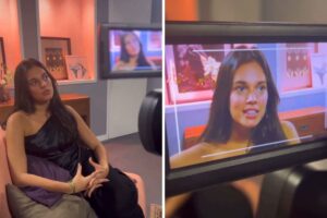 Ex-BBB Alane Dias gravando monólogo