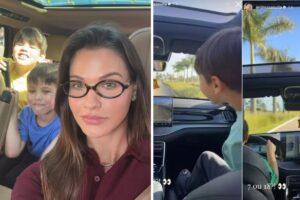 Andressa Suita e os filhos, Samuel e Gabriel