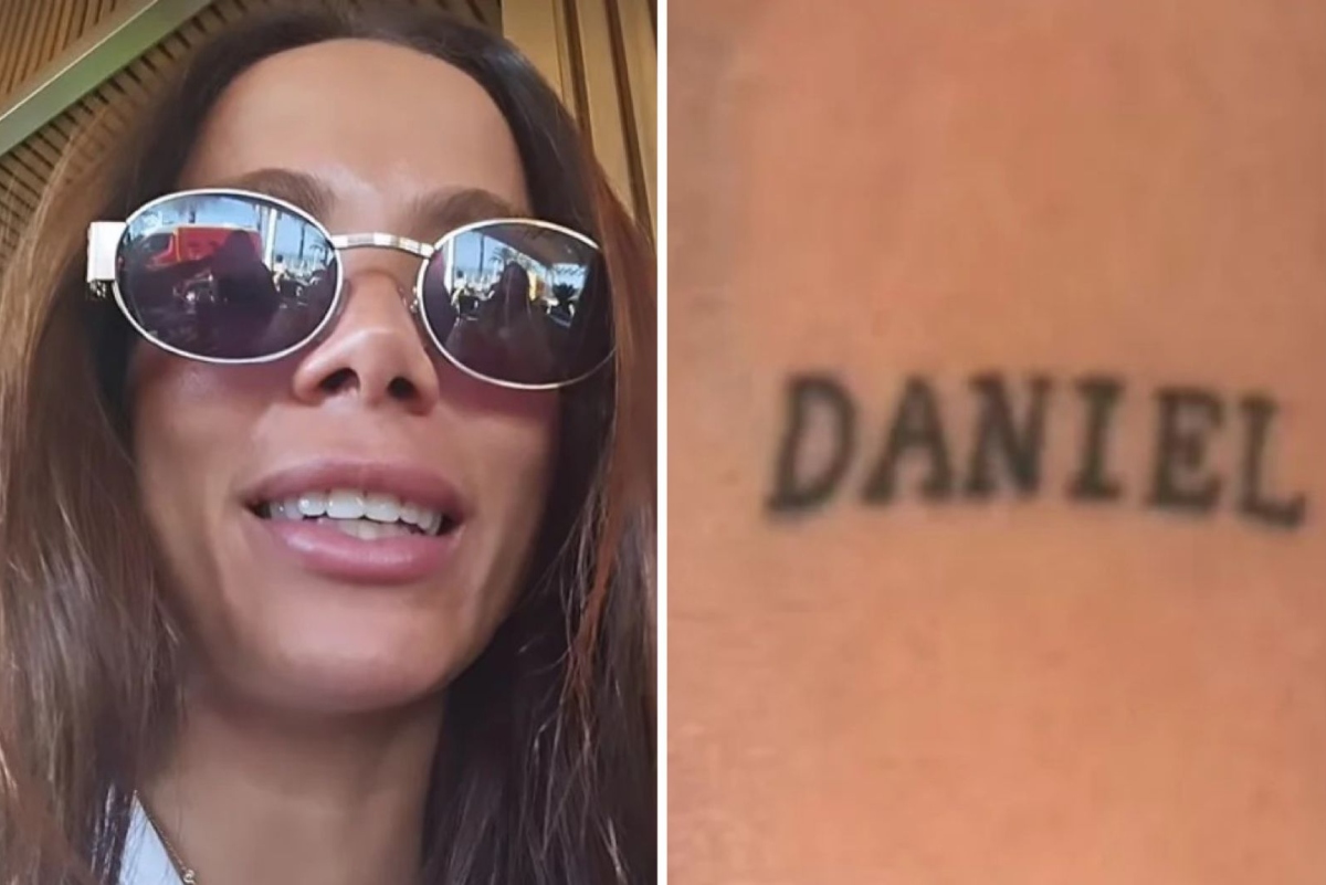 Anitta exibe tatuagem escrito 'Daniel'