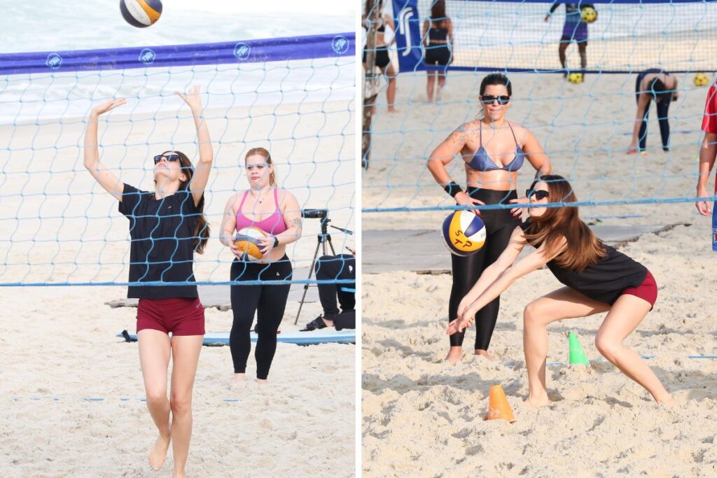 Camila Queiroz jogando vôlei