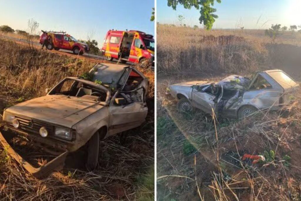 Carro de Denis Gigante após o acidente