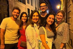 Fátima Bernardes com os filhos em Paris