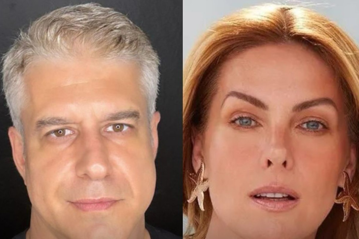 fotomontagem os rostos de gutavo correa e ana hickmann