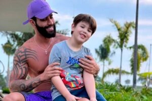 Gusttavo Lima e o filho mais velho, Samuel