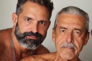 Iran Malfitano ao lado do pai