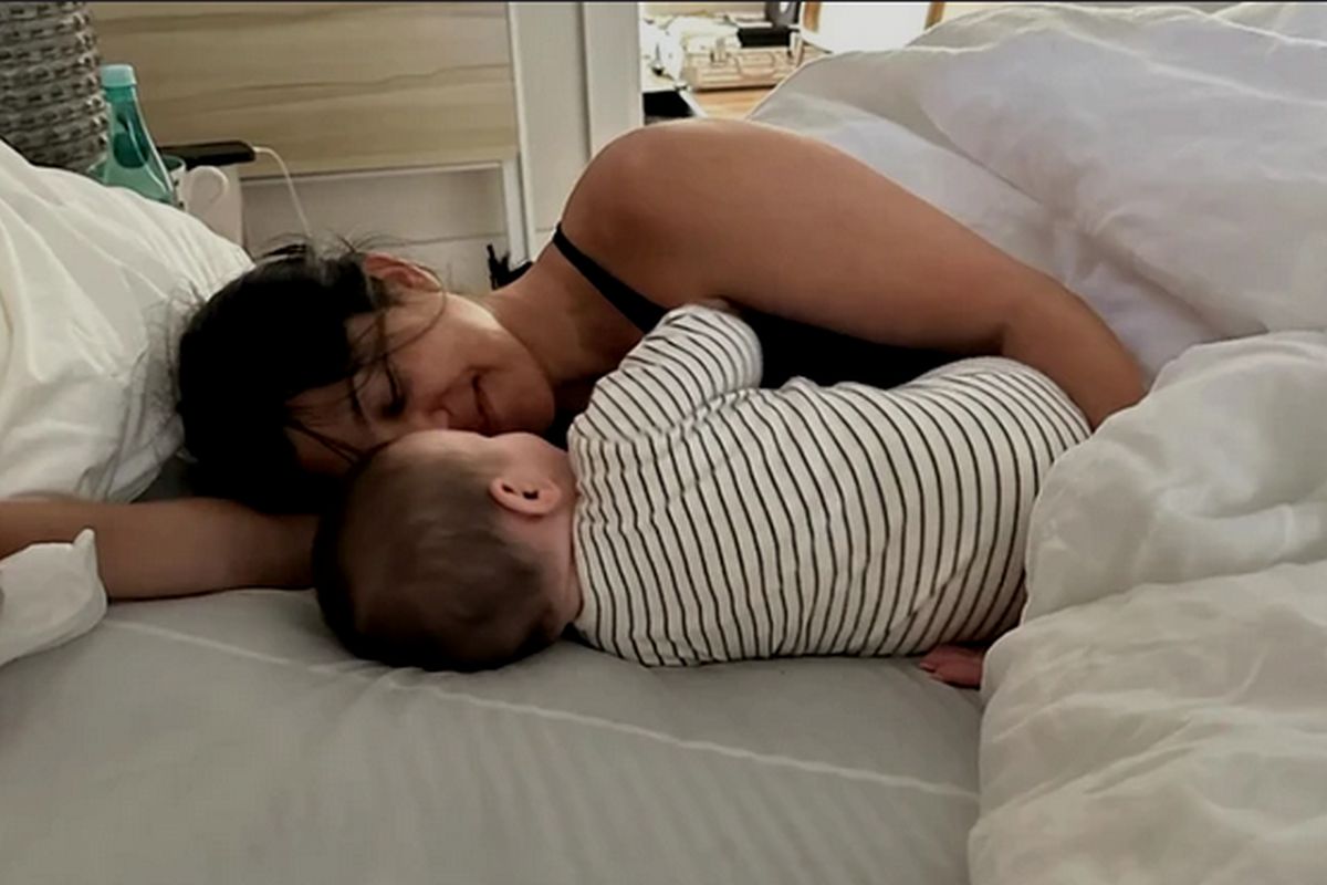 Kourtney Kardashian com o filho Rocky