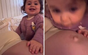 Lua derrete corações ao interagir com a barriga de Viih Tube