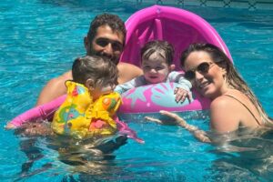 Lucas Chumbo, mulher e filhos de férias no México