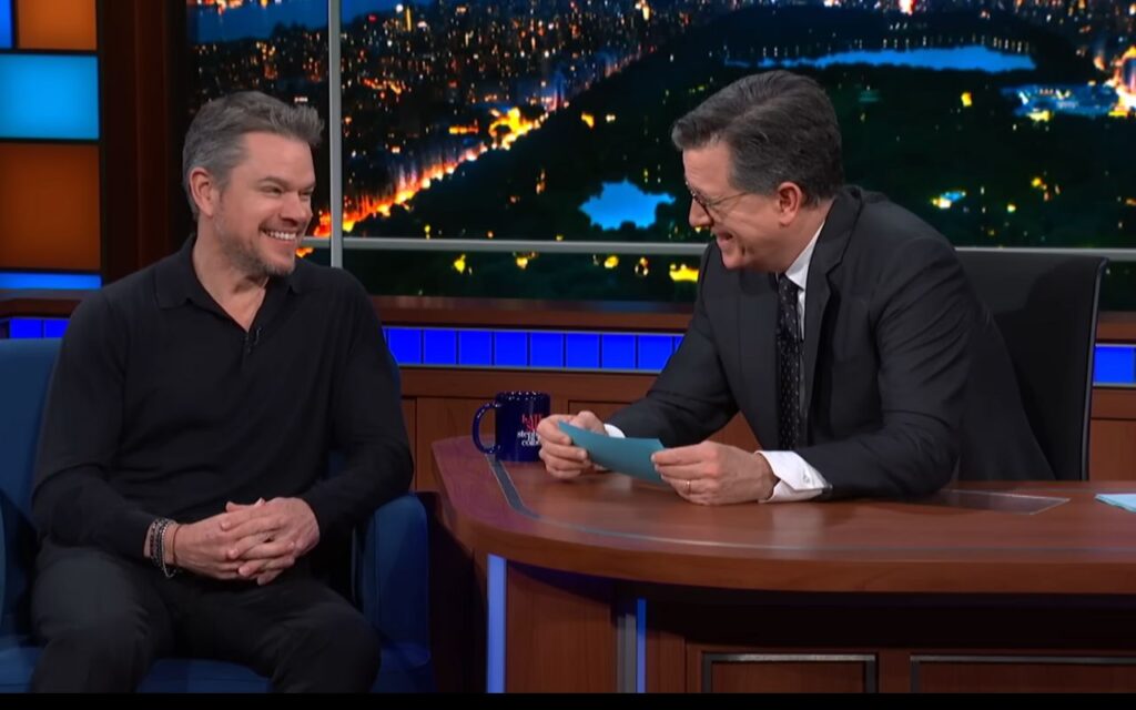 Matt Damon e Stephen-Colbert