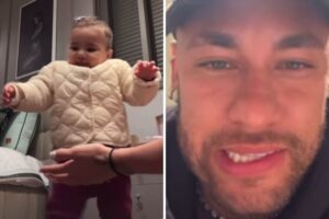 Mavi começa a andar e encanta Neymar