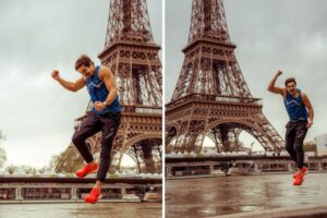 Nicolas Prattes em Paris, na Torre Eiffel