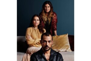 Cibele (Adriana Esteves), Raquel (Leticia Colin) e Sérgio (Eduardo Serblitch) na segunda temporada de 