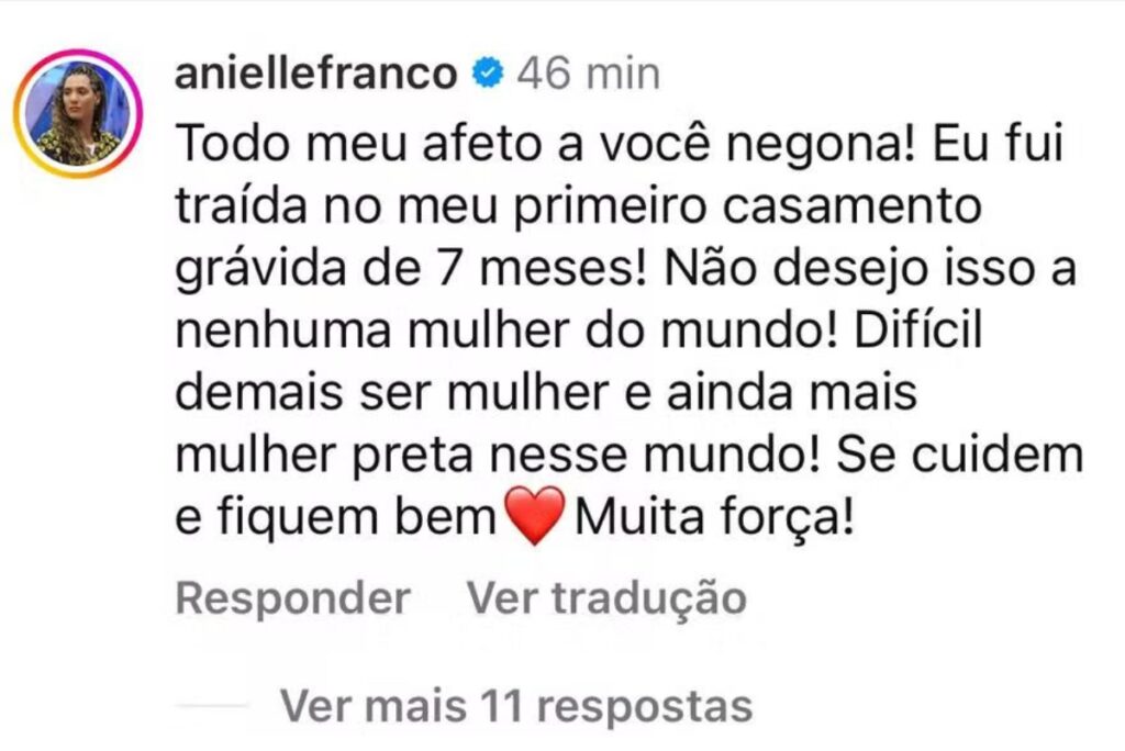 Post de Anielle Franco