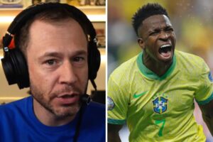 Tiago Leifert e Vini Jr.