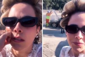 Wanessa Camargo e carro que pegou fogo