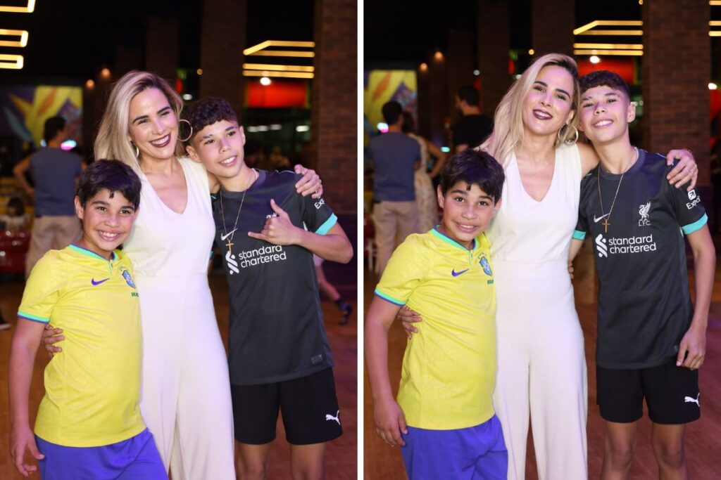 Wanessa Camargo e os filhos José Marcus e João Frnacisco