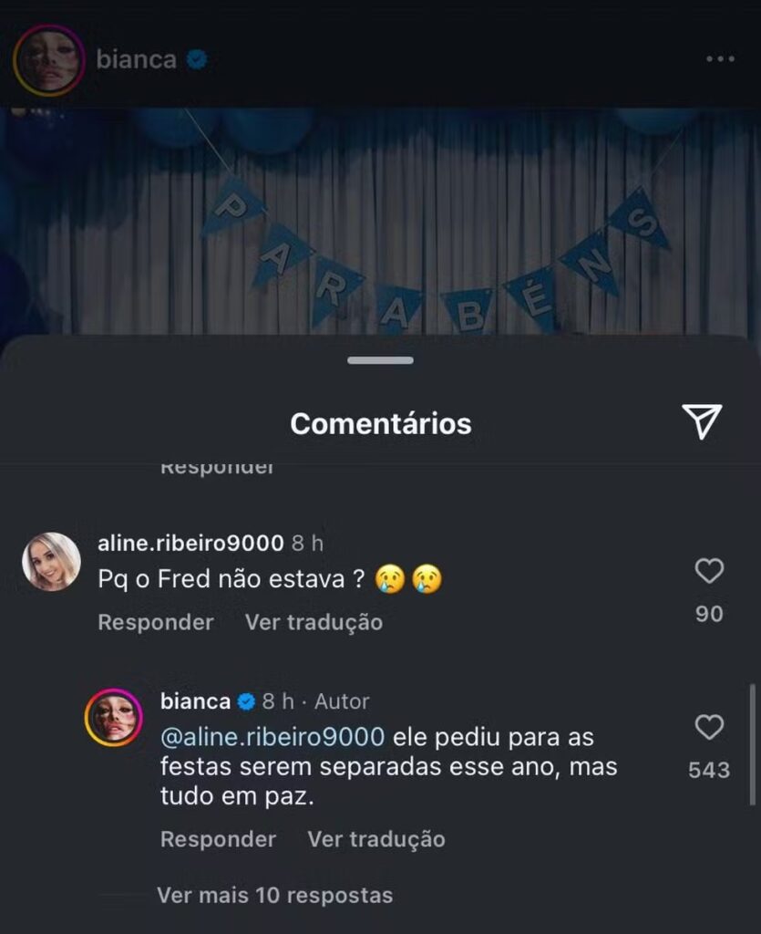 Bianca Andrade fala sobre ausência de Fred 