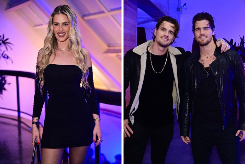 Yasmin Brunet e a dupla Breno e Caio César