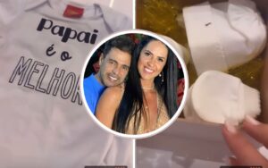 Graciele Lacerda mostra os primeiros presentes para o bebê